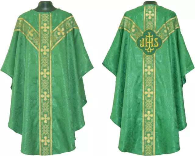 New Olive Green Chasuble clergy gothic vestment & Stole,Gothic,Casel,Casulla,New