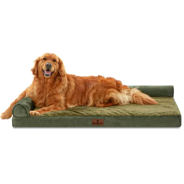 Jumbo Orthopedic Memory Foam Dog Bed Bolster Dog Couch Bed Pet Pad Mattress