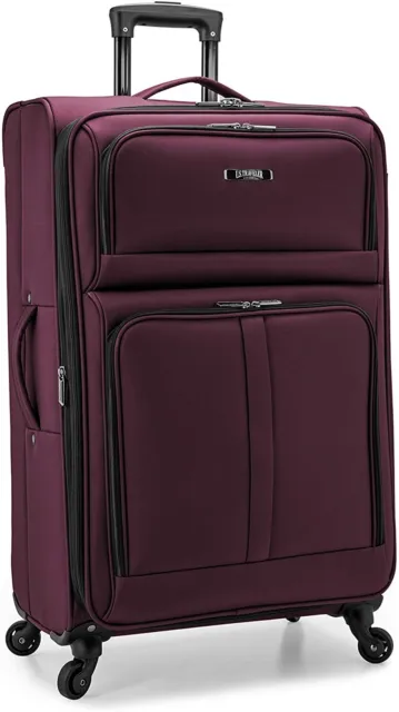 U.S. Traveler Anzio 30" Softside Expandable Spinner Luggage Checked Burgundy USA