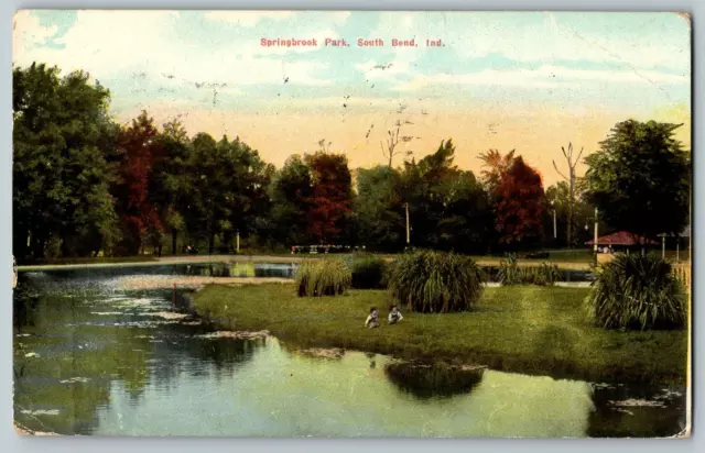 South Bend, Indiana - Springbook Park - Vintage Postcard - Posted