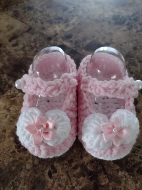 newborn-3 Months baby girl Shoes, handmade crochet
