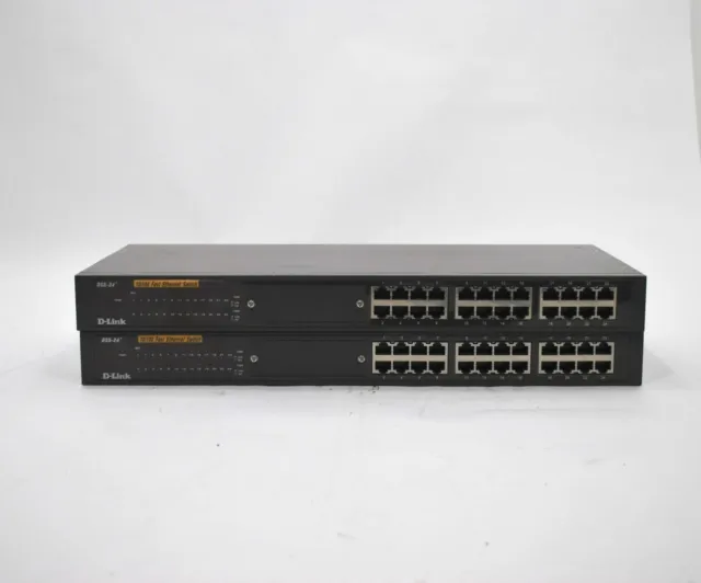 Lot De 2 D-Link Dss-24+ 10/100 Mbps Fast Ethernet Commutateur non Géré 24-Port