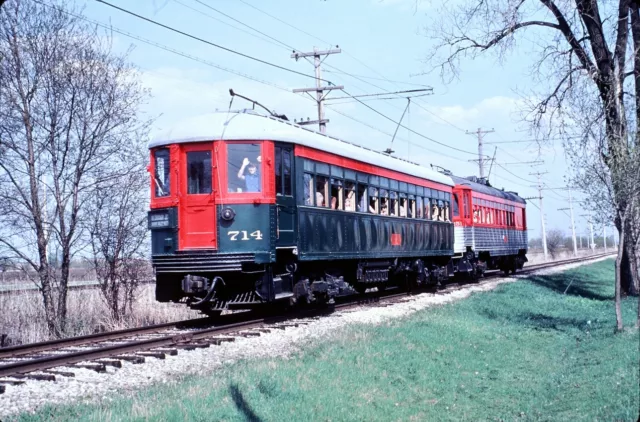 North Shore Line (CNSM) - Interurban - #714 - Duplicate 35mm Slide