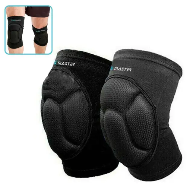 Black 2x Knee Pad Crashproof Antislip Brace Leg Sleeve Protector Guard Support