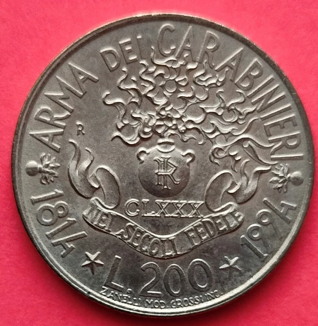 Repubblica Italiana  ,  moneta da 200 lire del 1994, circolata