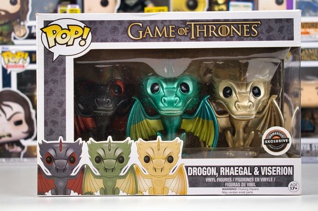 Funko Pop Game Of Thrones Duo Pack Daenerys Et Drogon Métallisé - Occasion