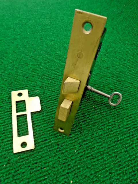 NOS PENN #2307 PASSAGE MORTISE LOCK with KEY & STRIKEPLATE (40285)