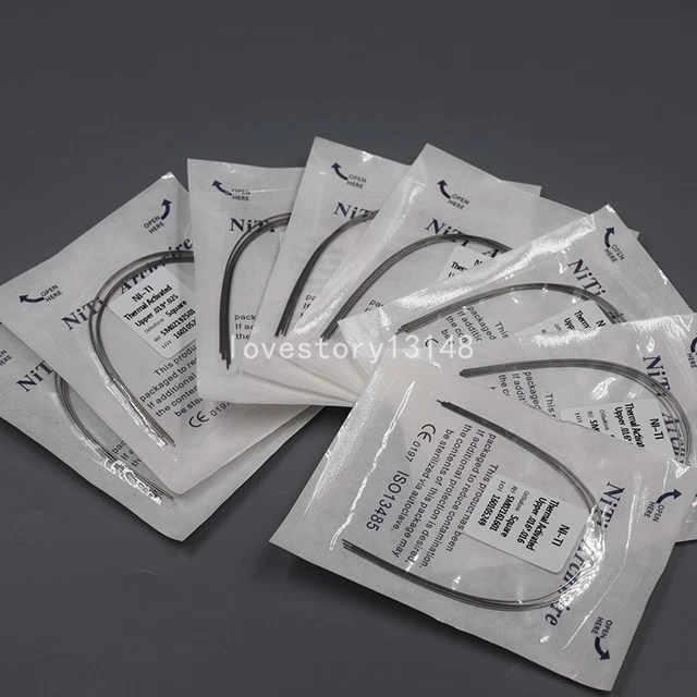 Lot De 20 Arcs Orthodontiques Niti Thermocatifs Rectangulaires/ovoides - Neuf