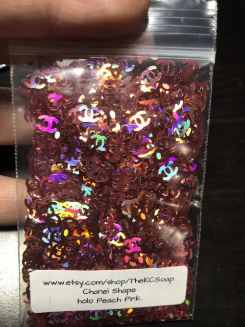 100G Holographic Peach Pink Glitter Slice letter alphabet confetti C US Seller