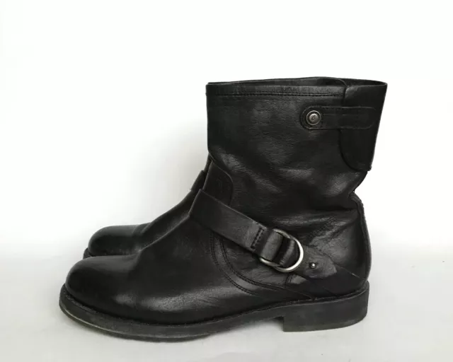 Olukai Nahuku Short Women’s Black Leather Biker Ankle Boots – Us 10 Eu 40