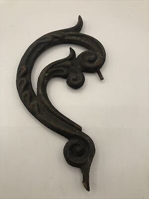 Single Antique Victorian 11” Cast Iron Ornate Scroll Bracket - Free Shipping
