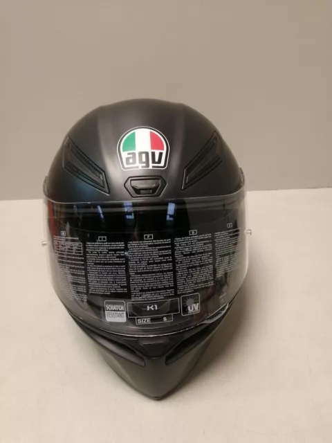 Motorradhelm Integralhelm AGV K1 E2205 Helm, massiv, matt schwarz, Größe S