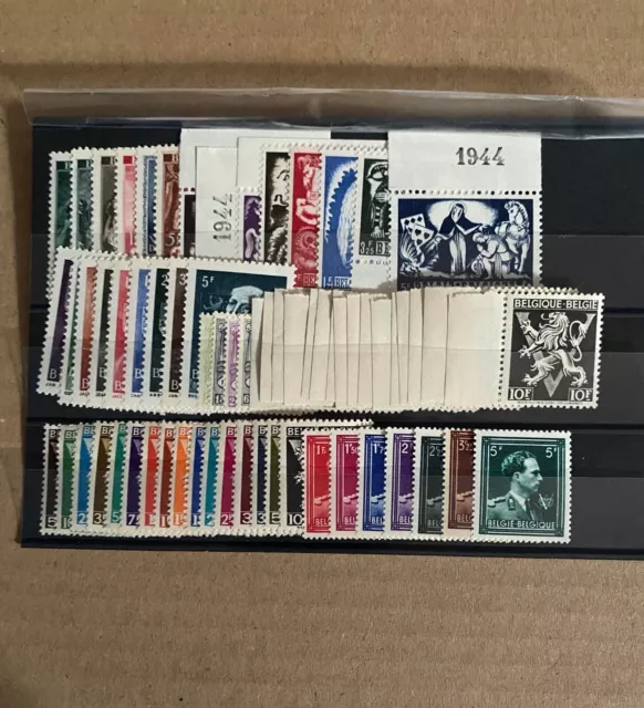 belgique 1944 année complète neuf sans charnière