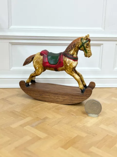 Dollhouse Miniature Artisan Un Signed Rocking Horse----Vintage-----ESTATE-------