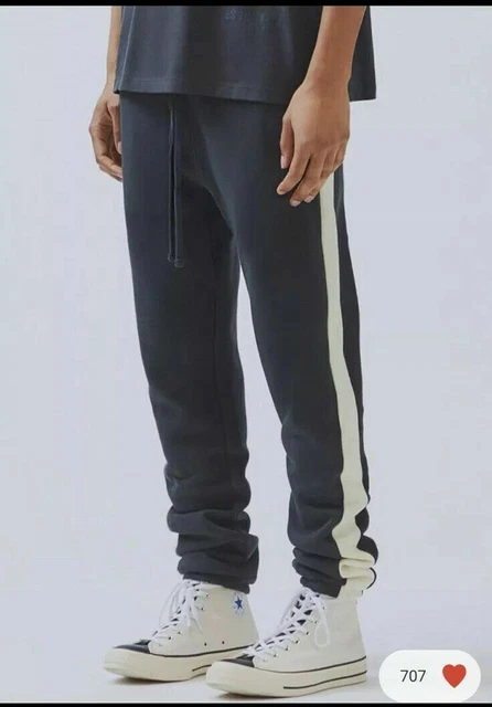 Fear of god essentials sales side stripe sweatpants black