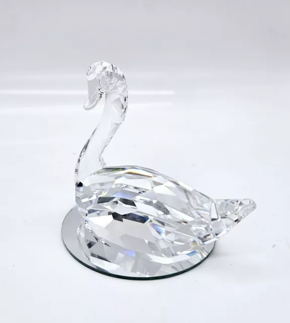 Swarovski Large Swan Crystal Figurine 3.5" with Display Mirror 3