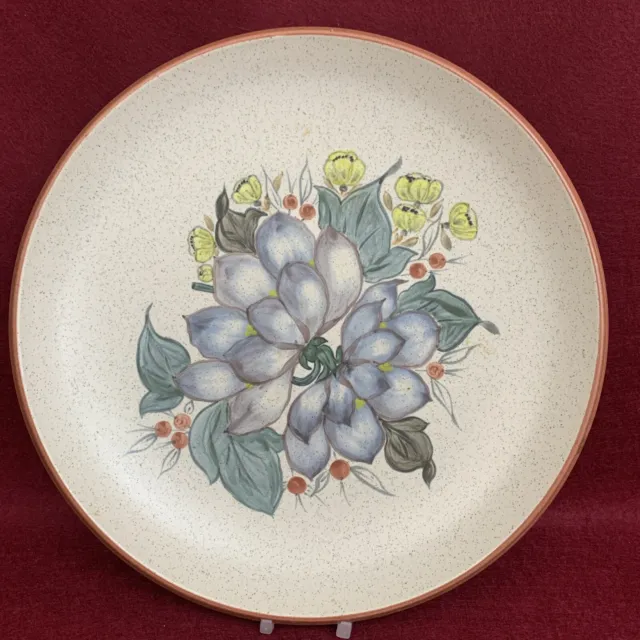 Stunning Large Purbeck Pottery Ceramic Charger With Striking Floral Motif.