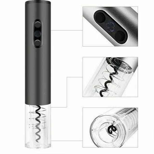 Electric Cordless Wine Bottle Opener Corkscrew Vacuum Stopper with Foil Cutter 3