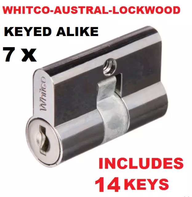 7 x Screen door security door lock key cylinder Barrel  Whitco Lockwood Austral