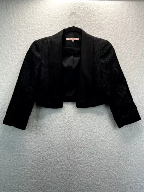 Review Womens Jacket Size 10 Black Bolero Open Blazer Cropped Evening Ladies