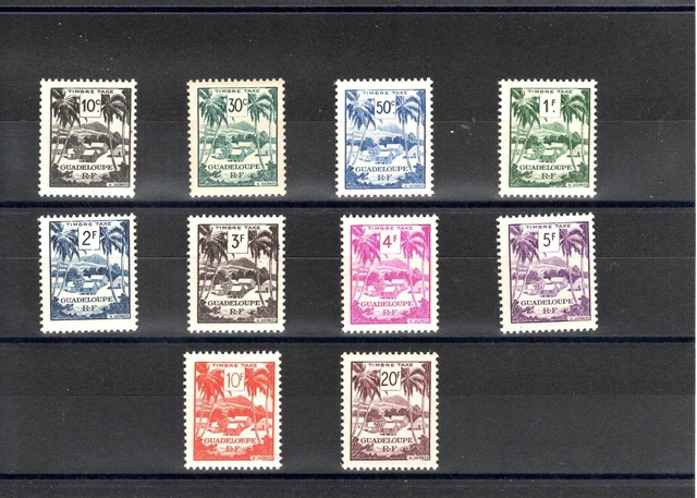 Timbre Guadeloupe France Colonie 1947 Taxe N°41/50 Neuf** Mnh