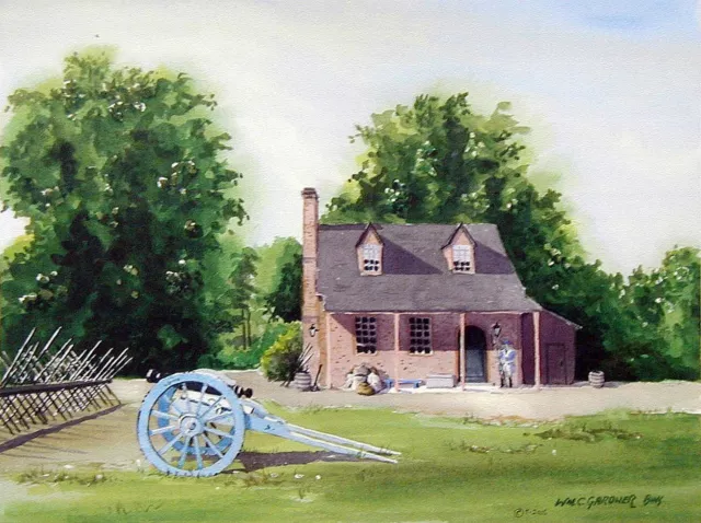 Williamsburg Guardhouse signed/numbered  11" x 14" watercolor print landscape