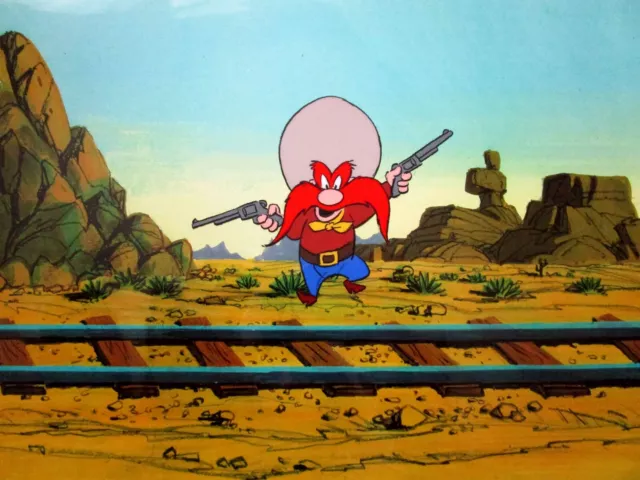 YOSEMITE SAM gun Bugs Bunny LOONEY TUNES Warner Brothers ORIGINAL PRODUCTION CEL