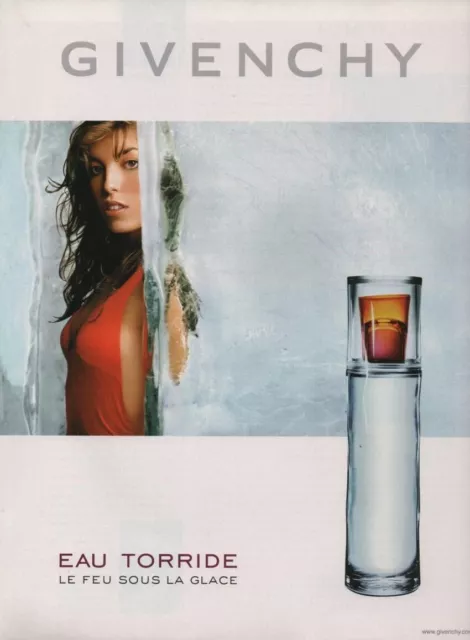 PUBLICIT PAPIER PARFUM. Perfume ad. Eau Torride de Givenchy 2003