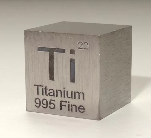 TITANWÜRFEL "CUBE" 10mm - 4,5g Titan Metall Würfel Barren Periodensystem Ti 99,5