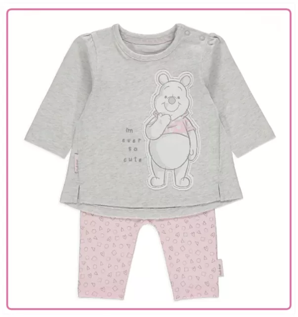 Disney Baby Girls Winnie The Pooh Top & Leggings 2 Piece Outfit 0-6 Months BNWT