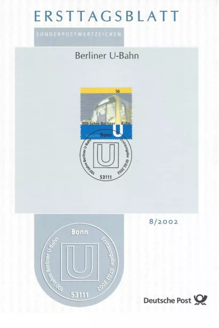 Bundesrepublik Ersttagsblätter Nr. 8/2020 (Berliner U-Bahn) und 19/2002 (Thaer)