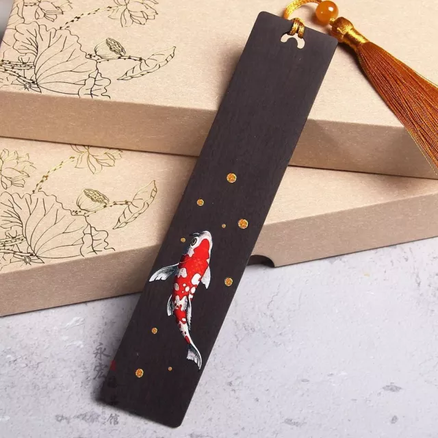 Koi Carp Bookmark Metal Reading Bookmark Book Page Marker Wooden Bookmark