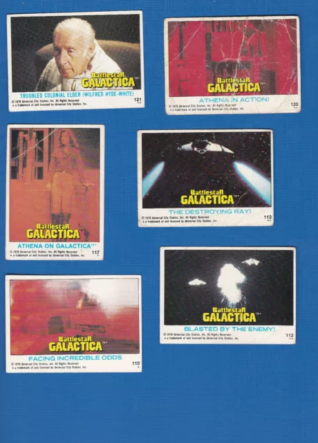 #D490-#18 1979 Scanlens Issue Battlestar Galactica Cards#121,120,117,113,112,110