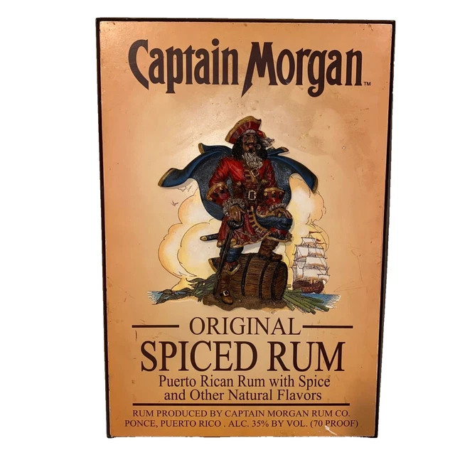 CAPTAIN MORGAN ORIGINAL Spiced Rum 3D Wooden Plaque 19”x13” Puerto ...
