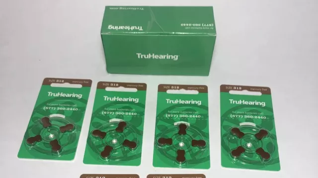 Paquetes de 4 baterías para audífonos TruHearing talla 312 vencimiento 2025