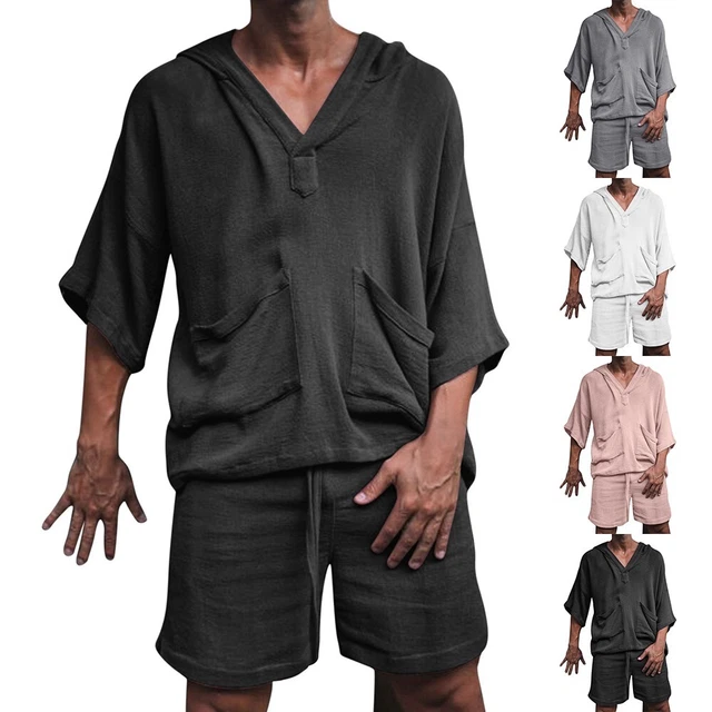 Uomo Tuta da Ginnastica Top Pantaloncini Daily Vacanza Estate Felpa Leightweight