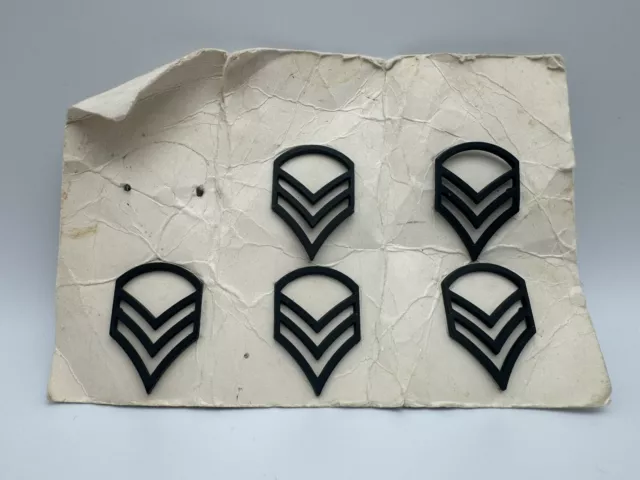 US Army Metal Subdued Collar Rank Insignia Staff Sergeant E-6 5 Individual Piece