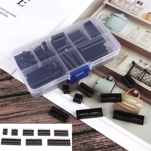 66Pcs/Box DIP IC Sockets Solder Type Socket Kit 6/8/14/16/18/20/24/28 Pin EH -xd 2