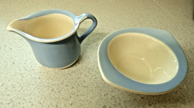 Vintage Figgjo Flint Norway milk jug and sugar basin in Crocus design