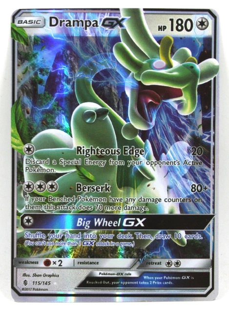 POKÉMON DRAMPA GX 115/145. Guardians Rising. Basic. Ultra Rare. Full ...