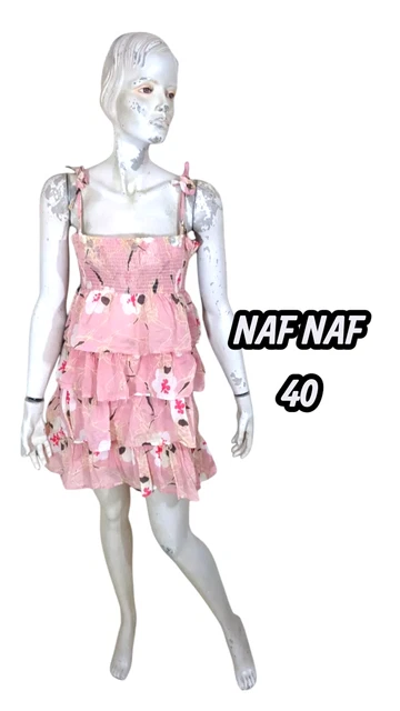 Robe Vintage Naf Naf - Imprimé Fleuri Provençal Années 80 - 100% Coton - Taille ~38 - Made In France