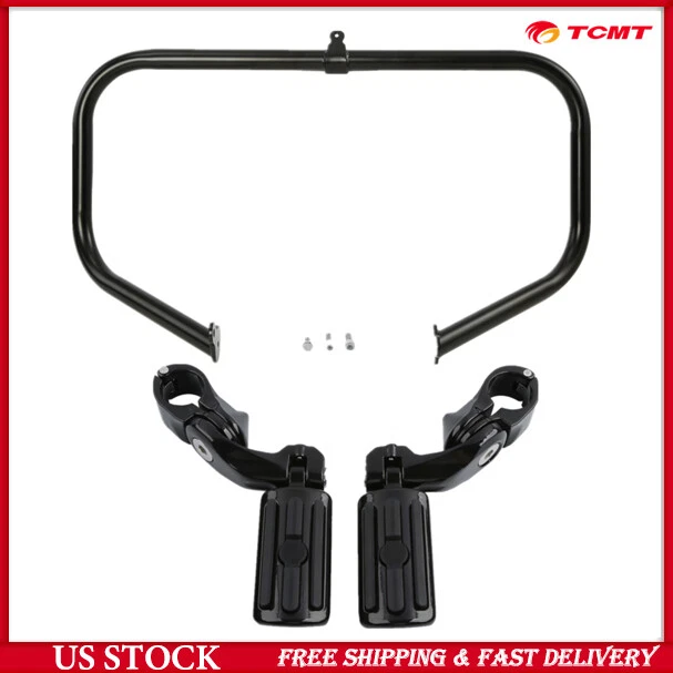 Engine Highway Guard Crash Bar W/ Foot Pegs Fit For Harley Touring 2009-2023