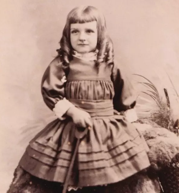 Victorian CDV Photo Child Young Girl Looks Like Doll Kerby Ipswich Suffolk