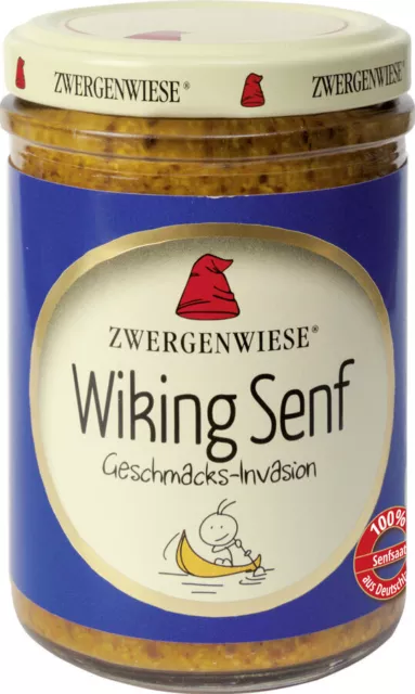 (24,94 EUR/l) Zwergenwiese Wiking Senf 160ml, BIO Senf im Glas