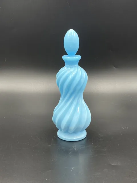 French Portieux Blue Opaline Glass Perfume/Apothecary Bottle RARE