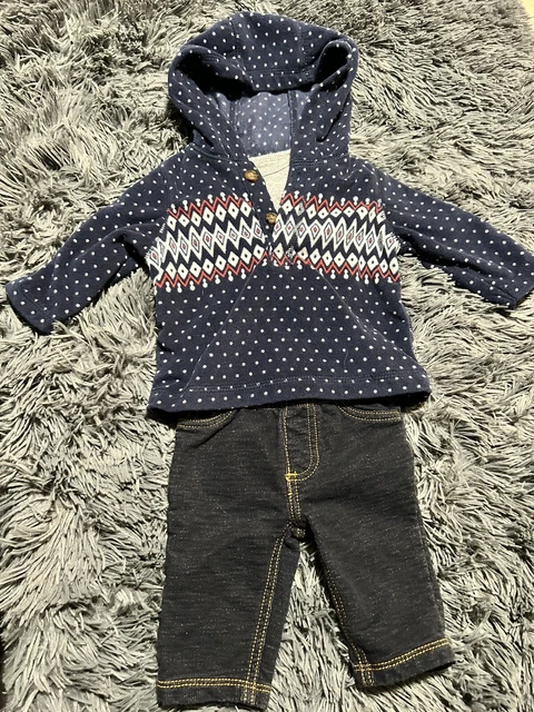 Carter’s Baby Boy Winter Clothes 3 Piece Outfit Size 3 Months Sweater Pants