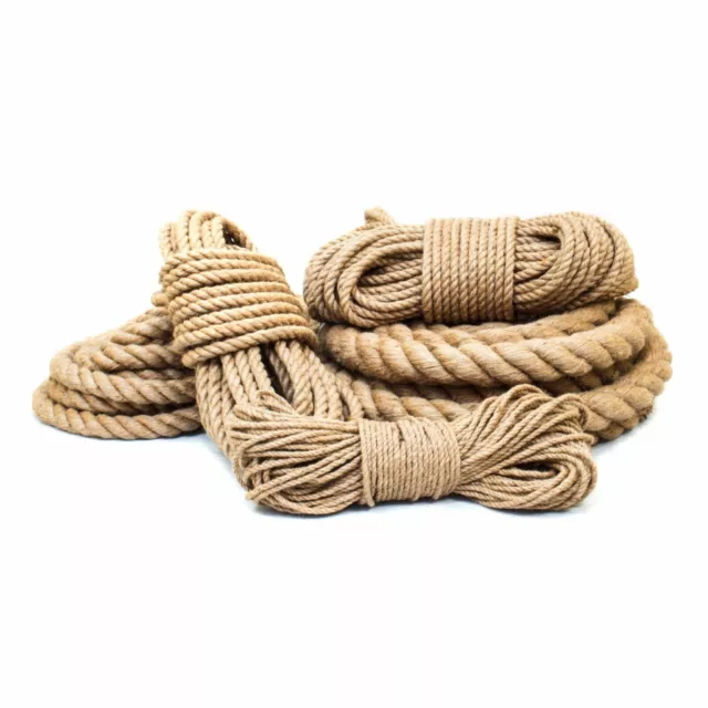 CUERDA DE YUTE 40-60mm Fibra Natural Hecha de Yuta de Cáñamo, Varias longitudes