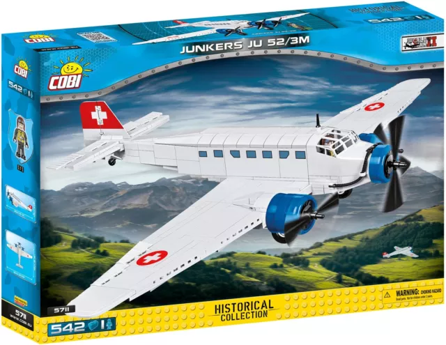 Cobi Medical Swiss Airplane Transport Junker Plane Pilot Building Bricks 8+