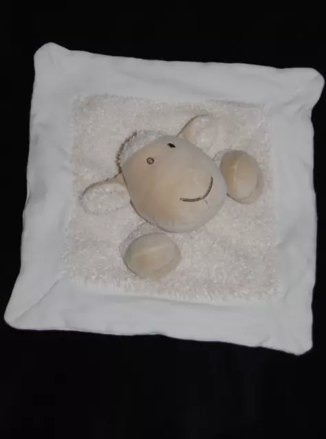 Doudou plat mouton beige NATURE ET DECOUVERTES agneau carré TTBE