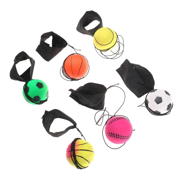60mm Bouncy Wrist Band Ball Elastic Rubber Ball Wrist Bounce Basn